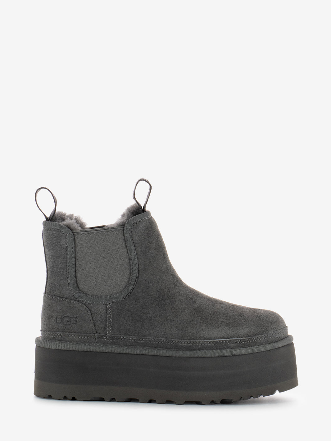 Neumel platform chelsea gray ankle boots