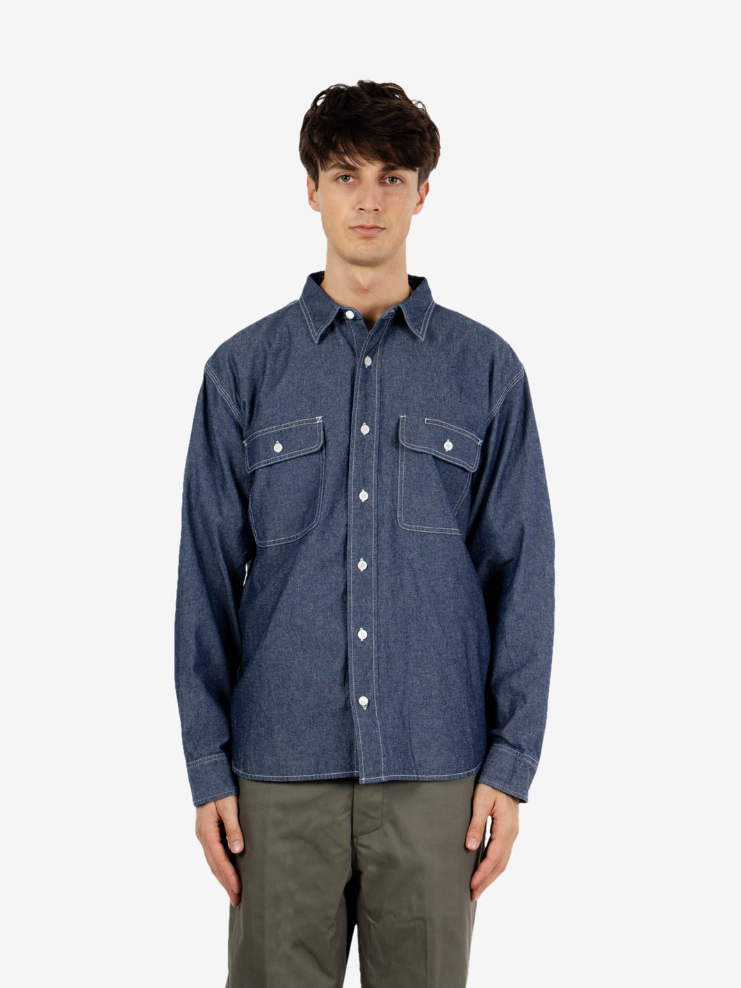 Chambray work shirt navy