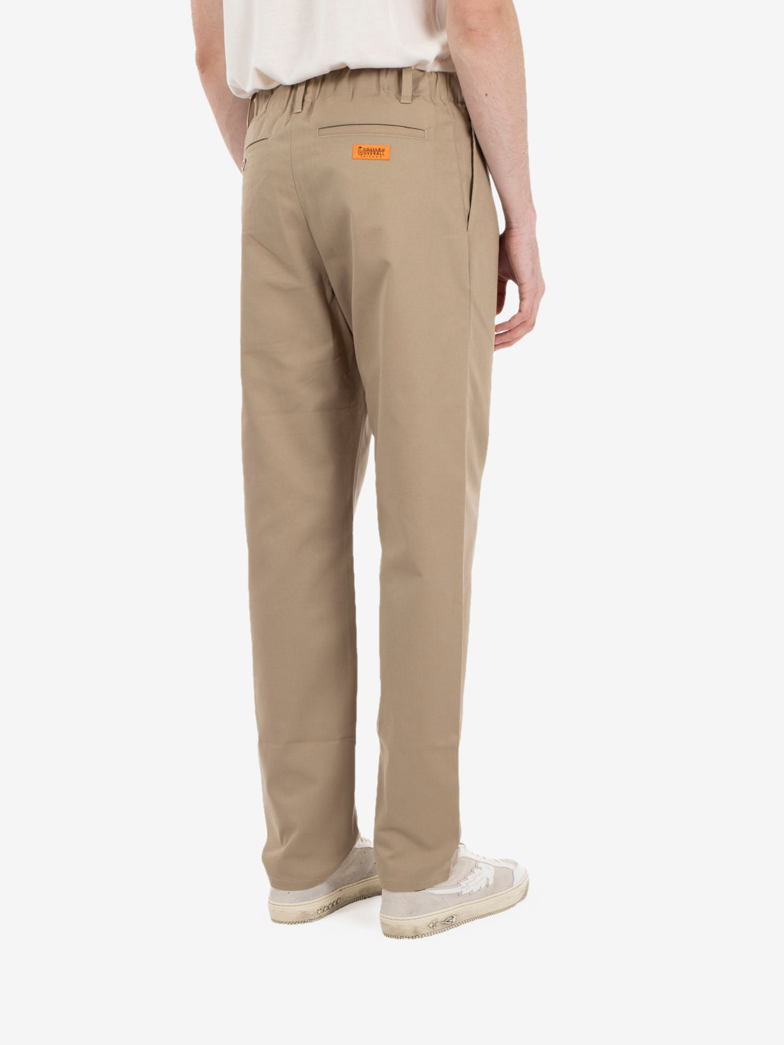 Tuck tapered bio wash pants beige
