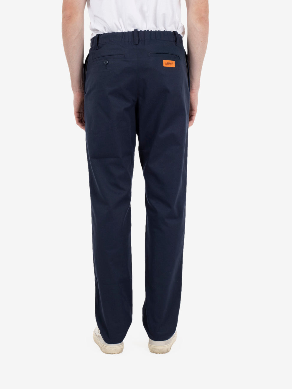 Tuck tapered bio wash pants navy