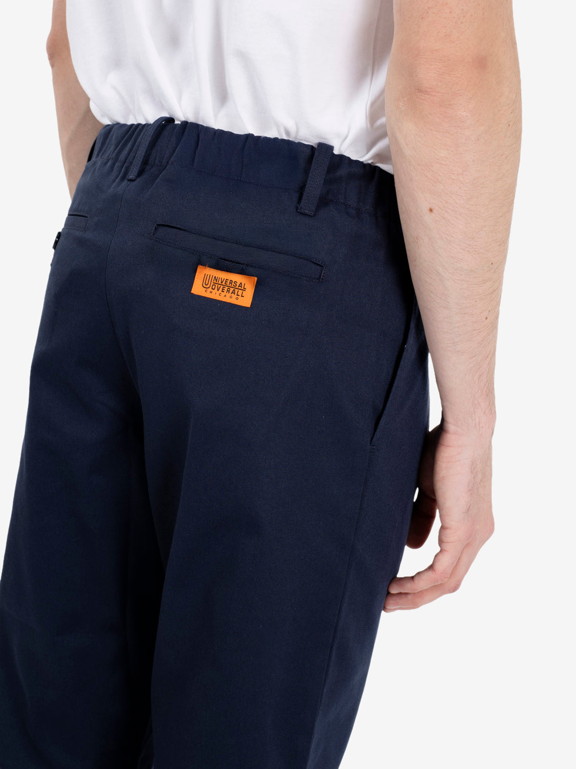 Tuck tapered bio wash pants navy