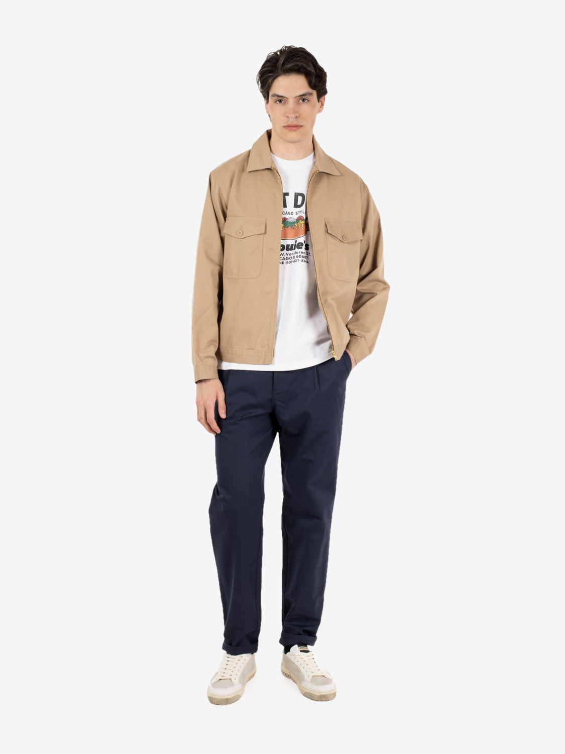 Zip up jacket beige