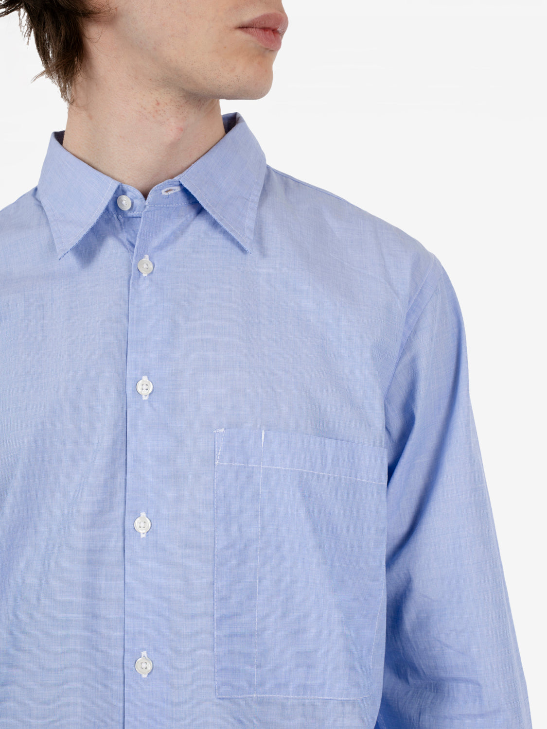 Camicia taschino quadrato azzurro