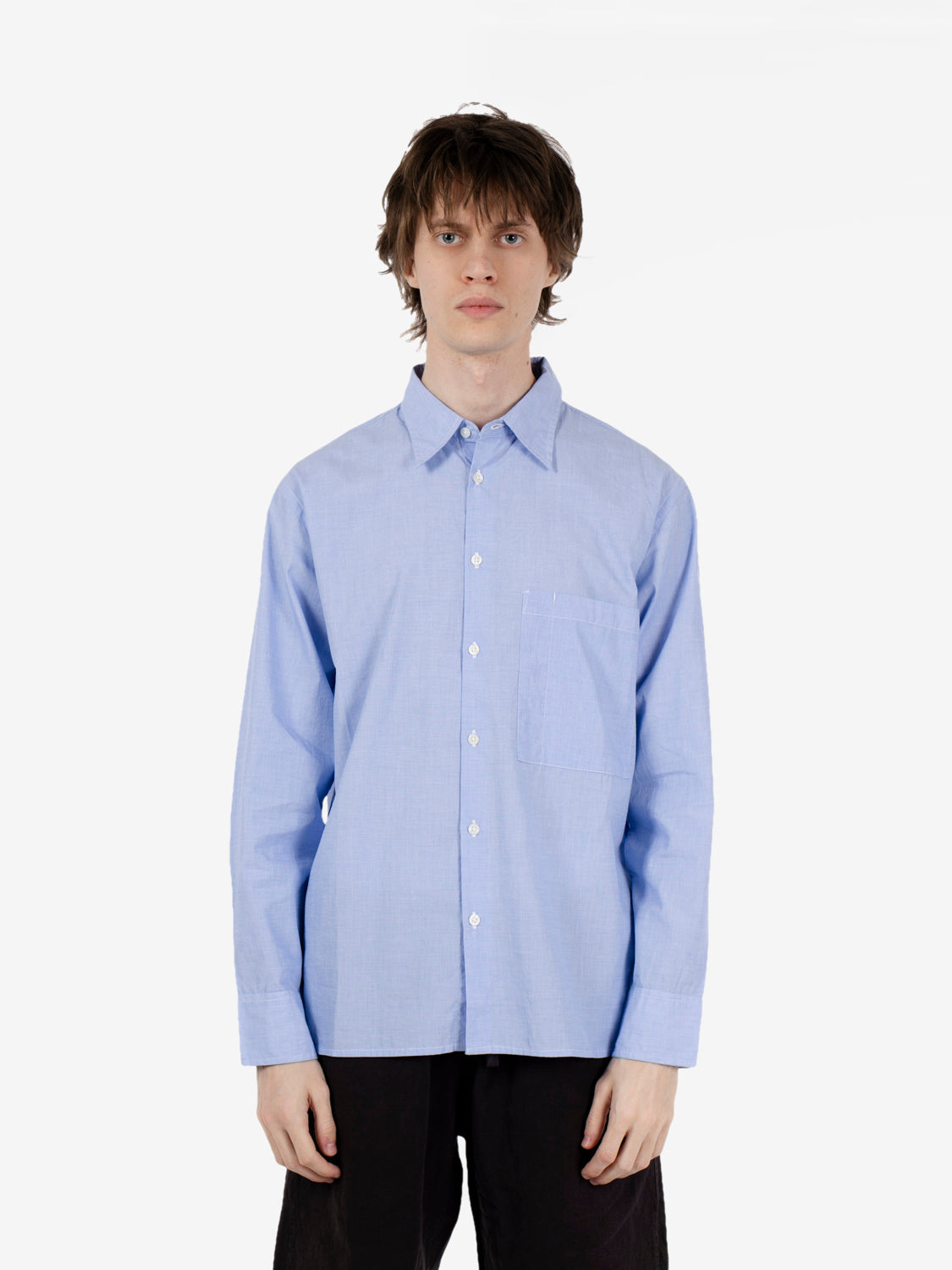 Camicia taschino quadrato azzurro