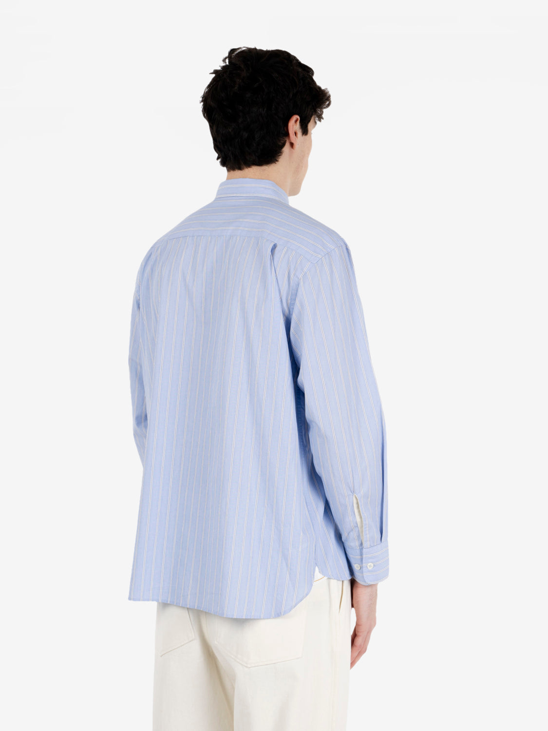 Square pocket shirt stripe blue