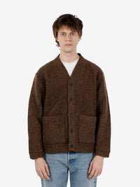 Advance Cardigan wool fleece brown marl