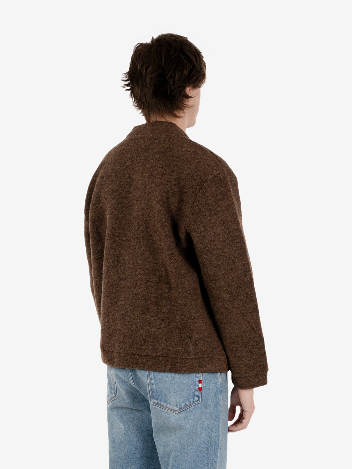 Advance Cardigan wool fleece brown marl