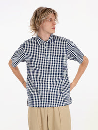 Camicia check cotone navy / white