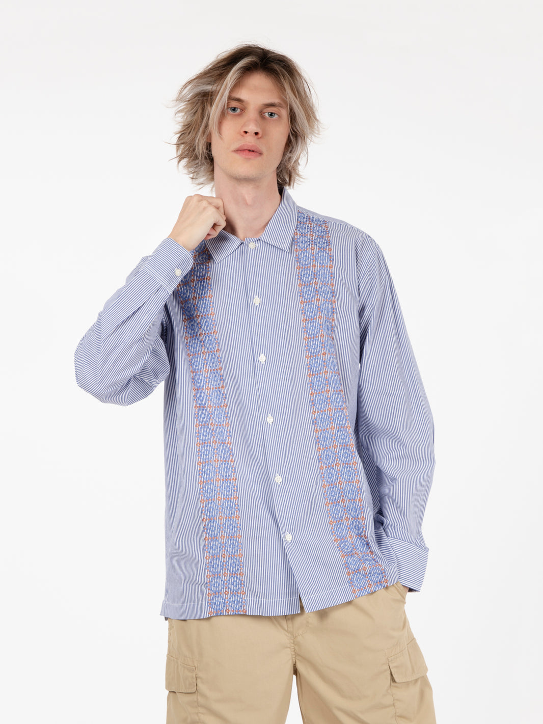 Camicia embroided blue
