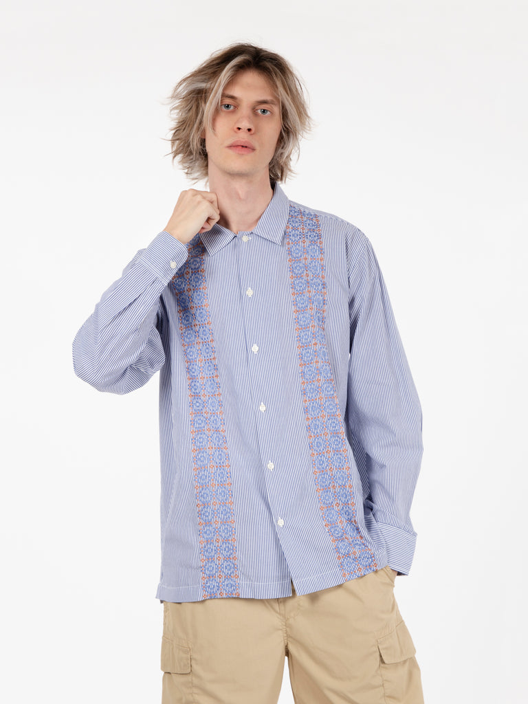 UNIVERSAL WORKS - Camicia embroided blue