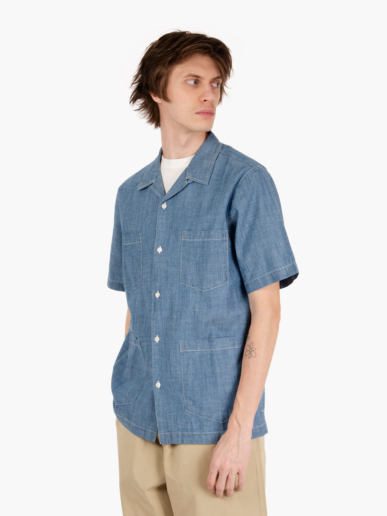 UNIVERSAL WORKS - Camicia summer washed indigo