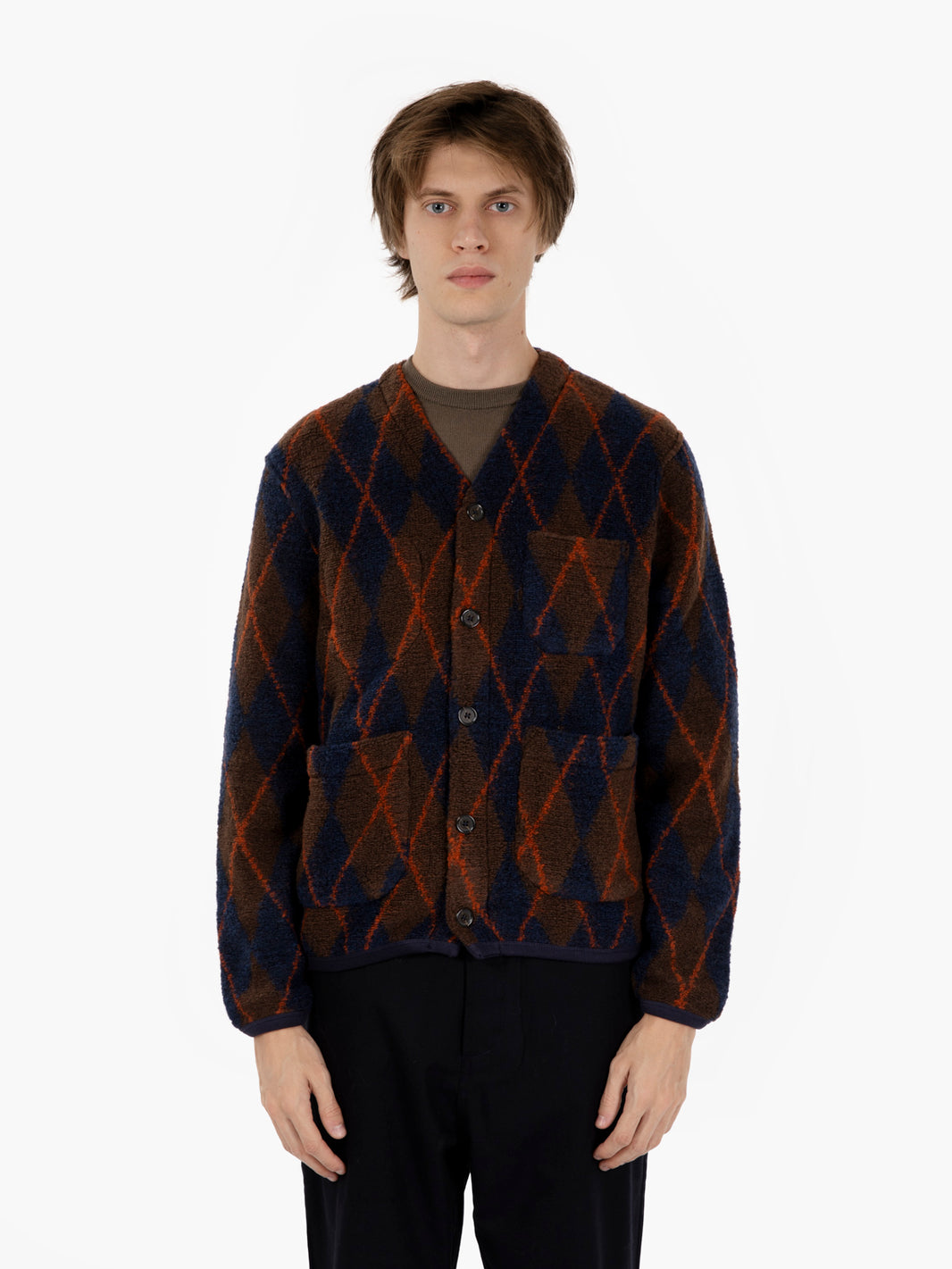BROWN/NAVY CARDIGAN 33721_BRW/NVY