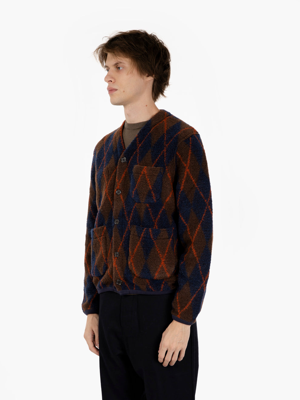 BROWN/NAVY CARDIGAN 33721_BRW/NVY