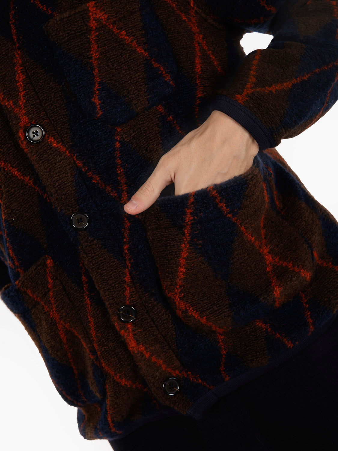 BROWN/NAVY CARDIGAN 33721_BRW/NVY