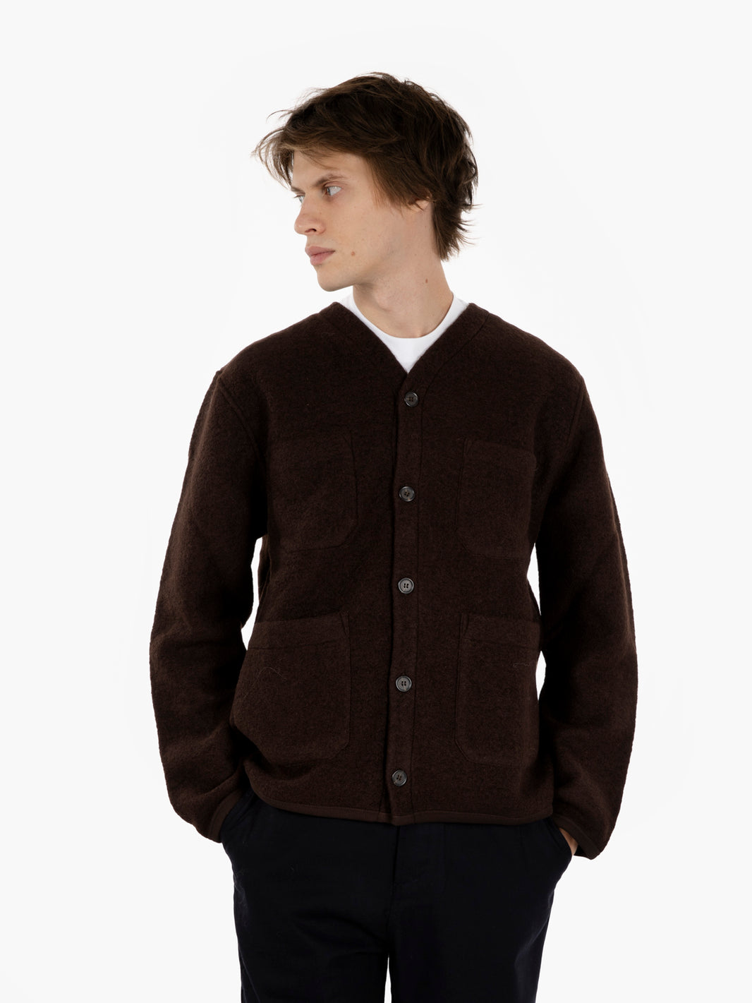 Cardigan Wool Fleece brown
