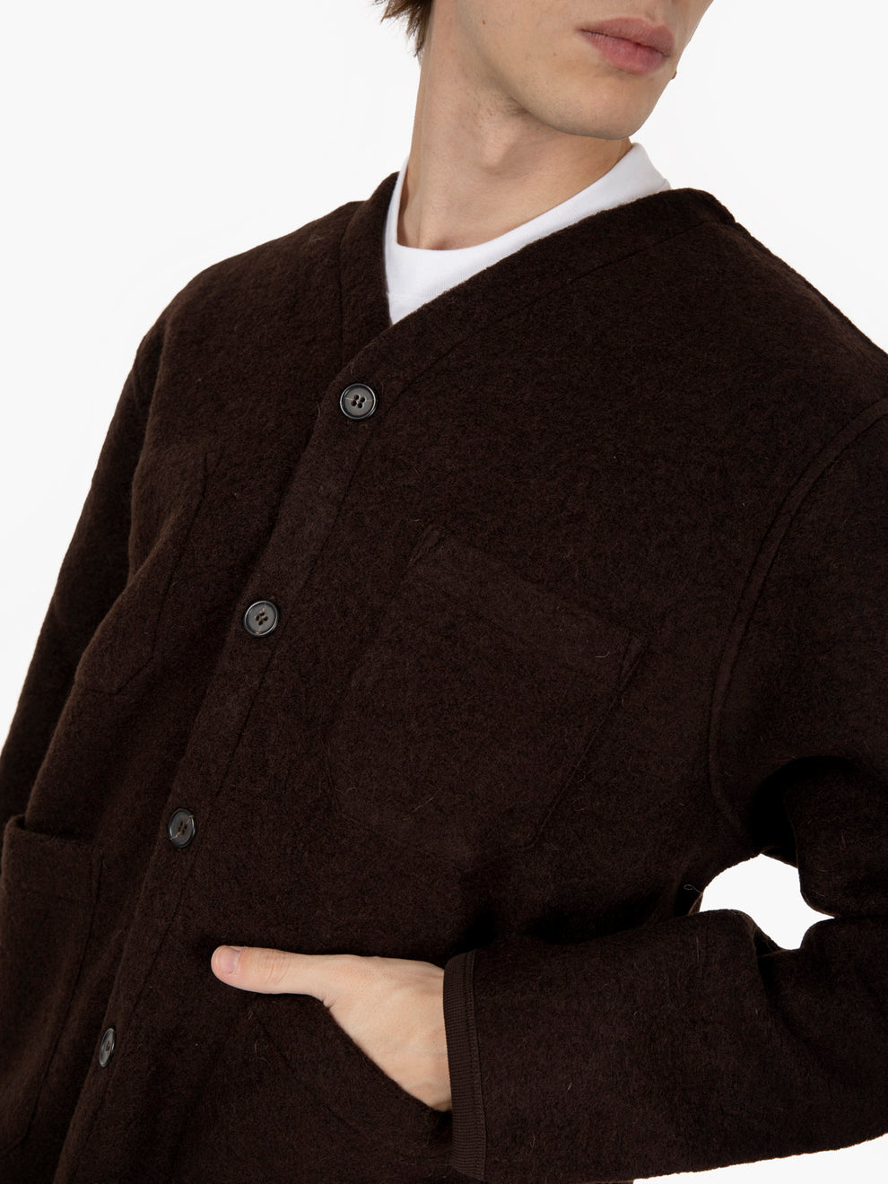 Cardigan Wool Fleece brown