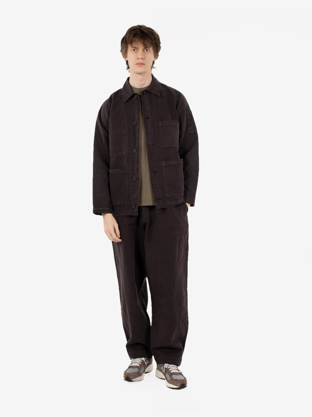 Oxford pant lyocell linen blend licorice