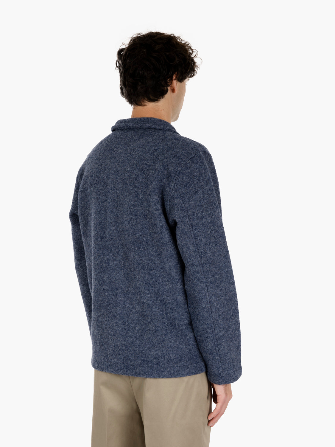 Field jacket wool fleece blue