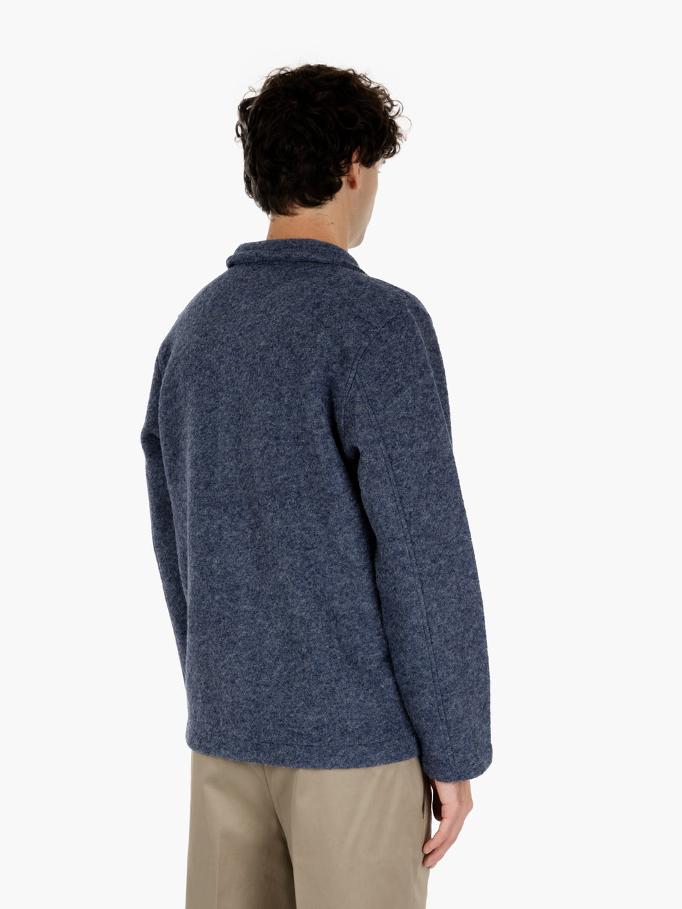Field jacket wool fleece blue