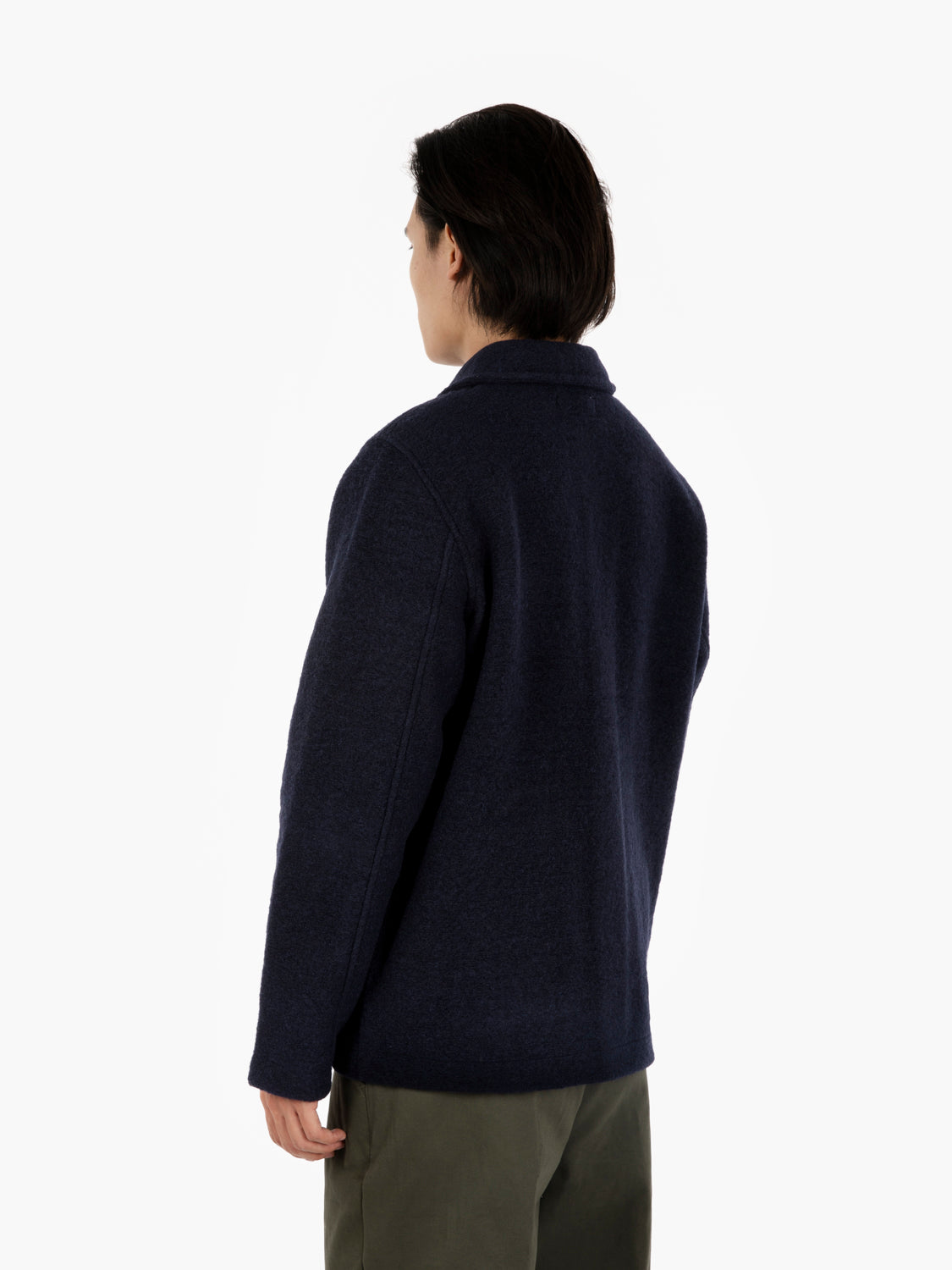 Field jacket wool fleece navy