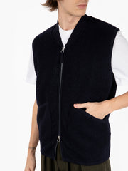 UNIVERSAL WORKS - Gilet con zip Waistcoat navy