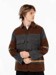 UNIVERSAL WORKS - Merchant jacket charcoal stripe