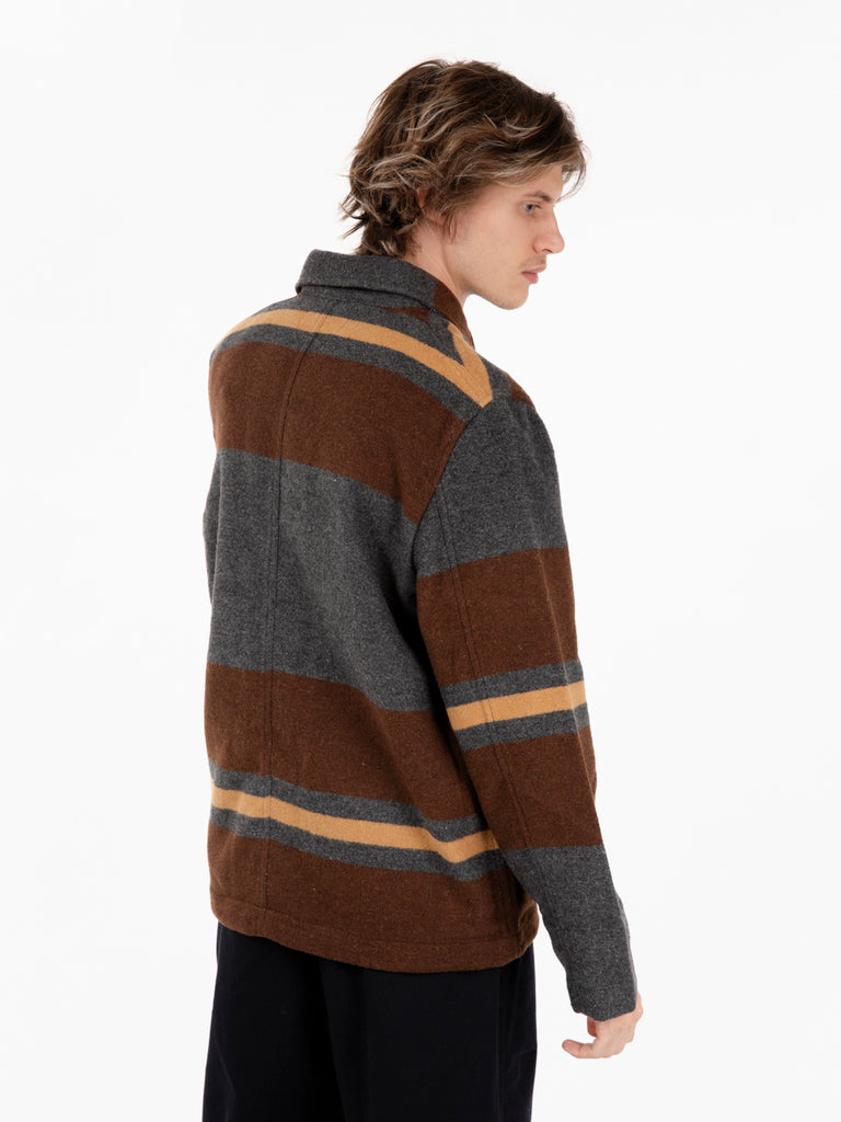 UNIVERSAL WORKS - Merchant jacket charcoal stripe