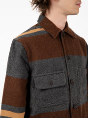 UNIVERSAL WORKS - Merchant jacket charcoal stripe