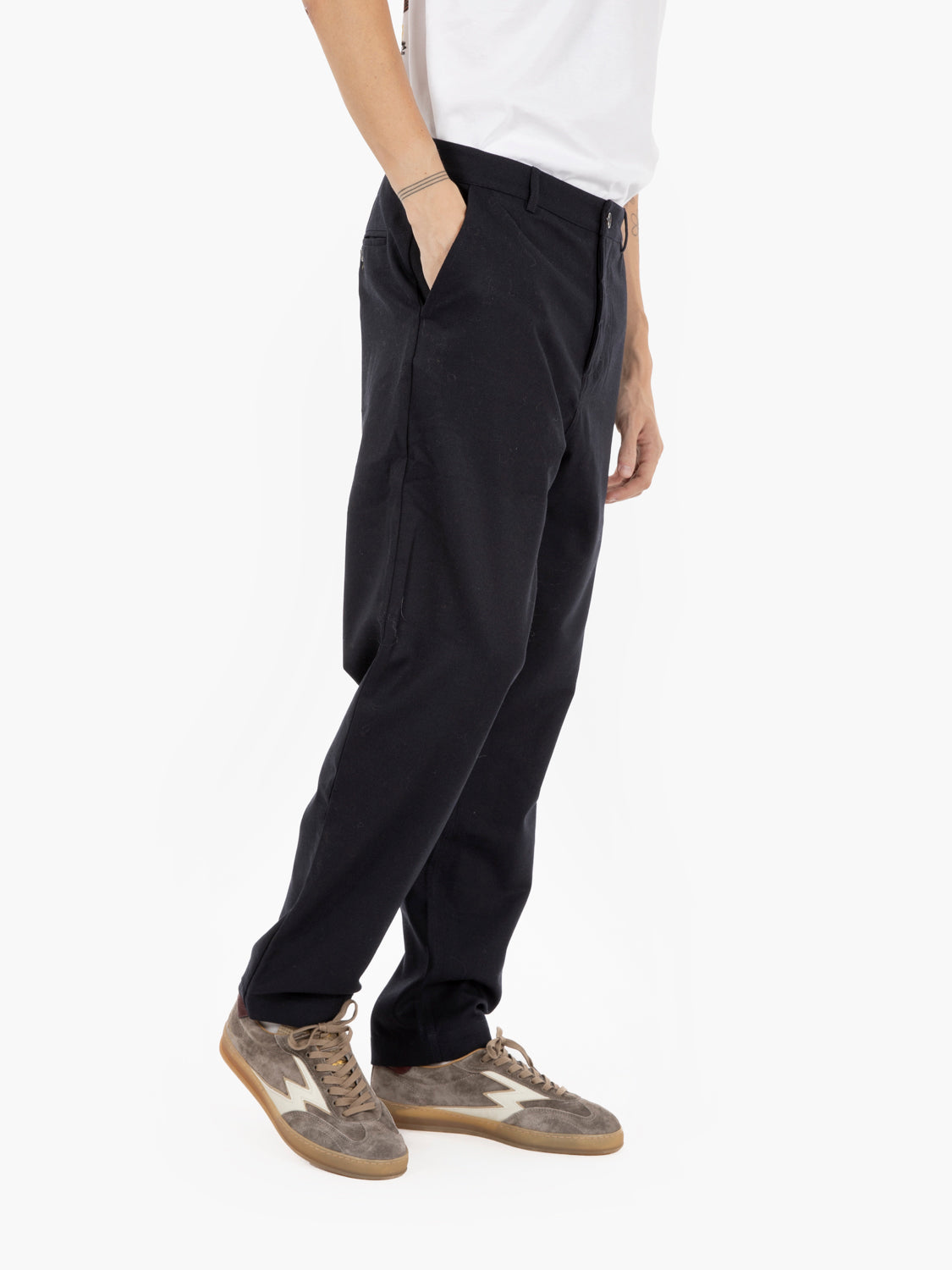 Pantaloni military chino dark navy