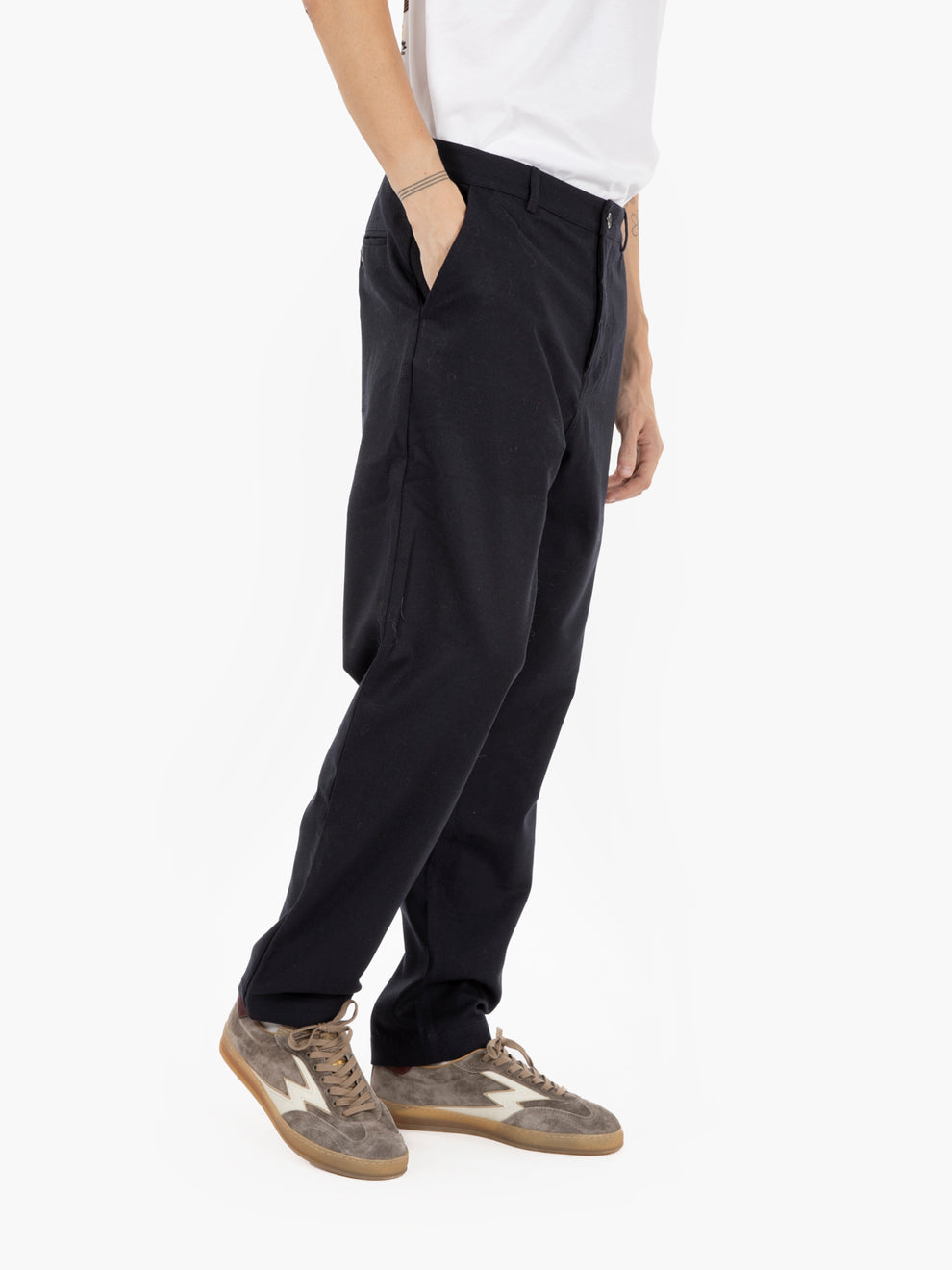 Pantaloni military chino dark navy
