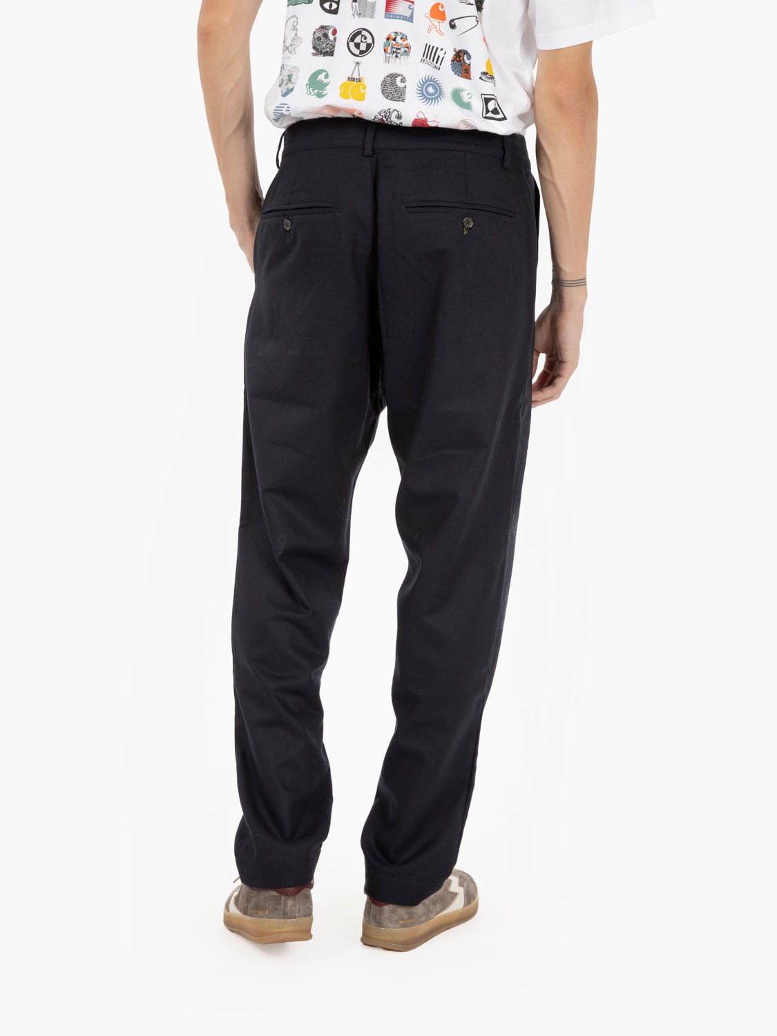 Pantaloni military chino dark navy