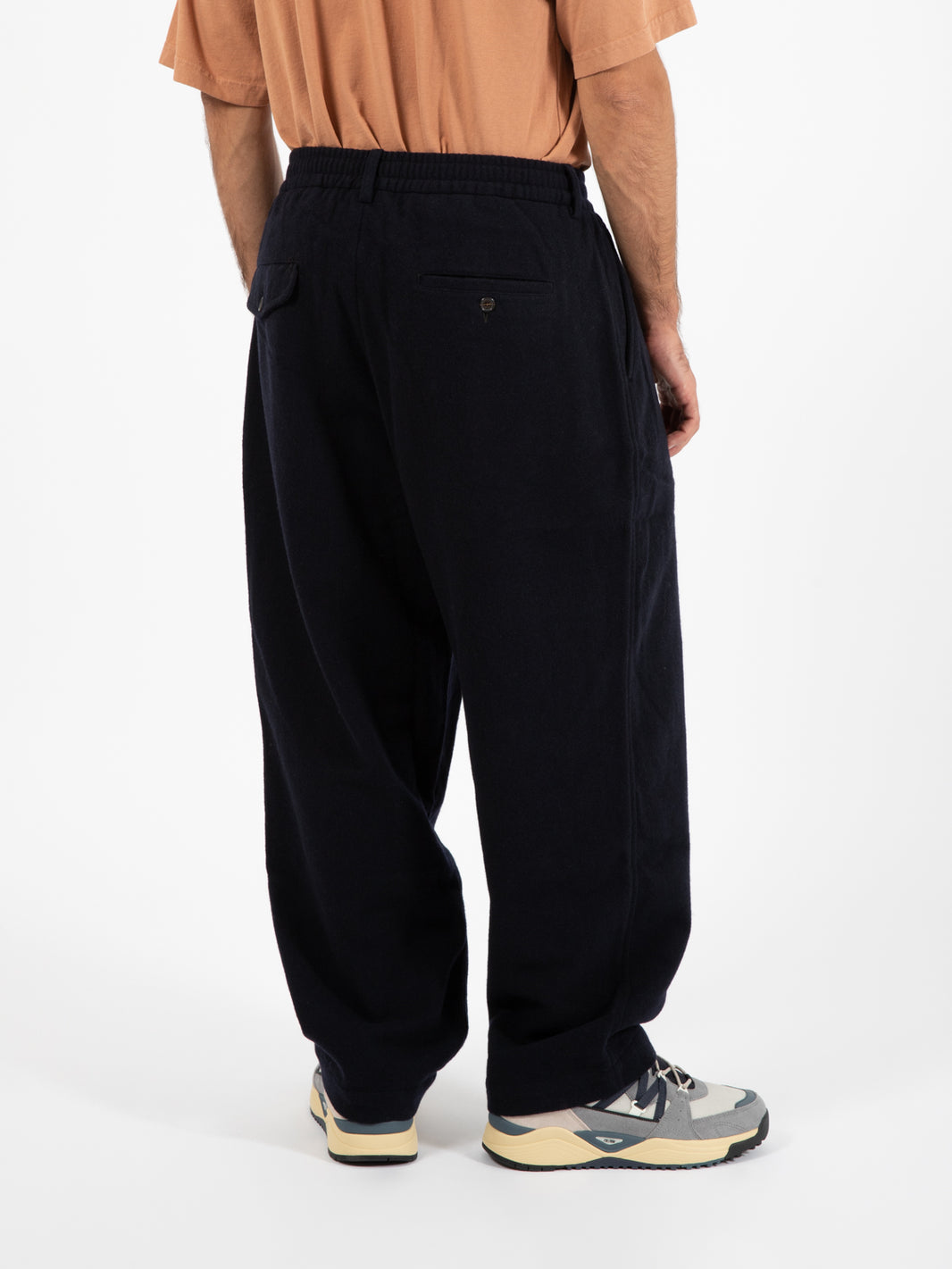 Pantaloni Oxford in lana navy