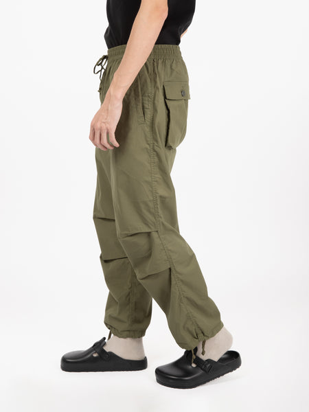 Parachute pant recycled poly olive