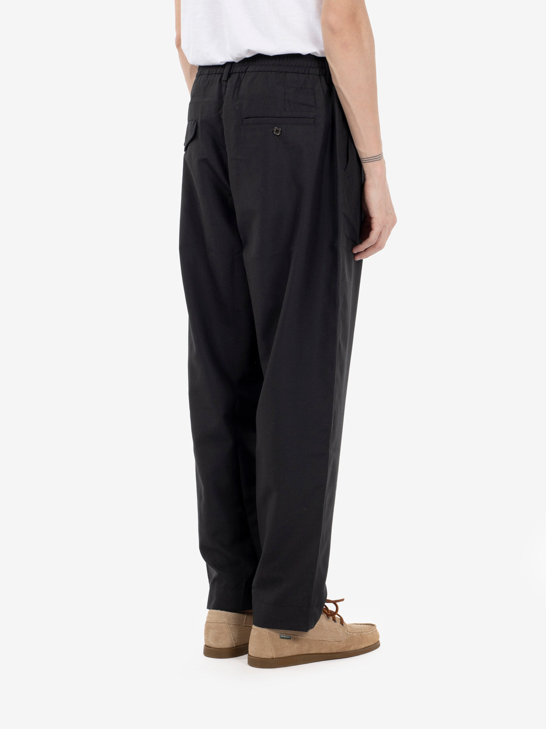 Pleated track pant black