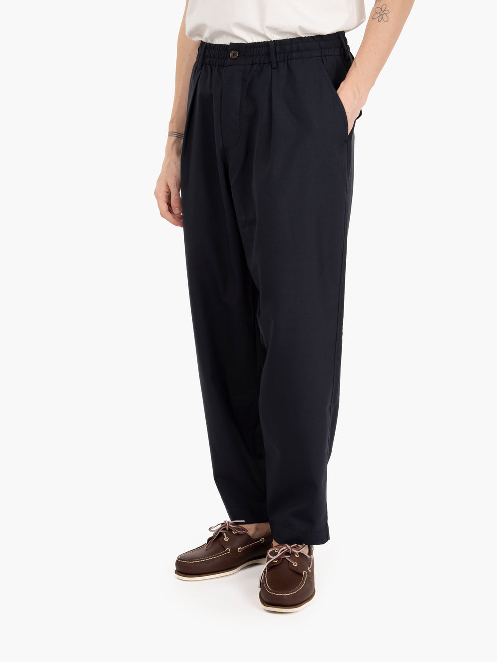 Pleated Track Pant blu navy