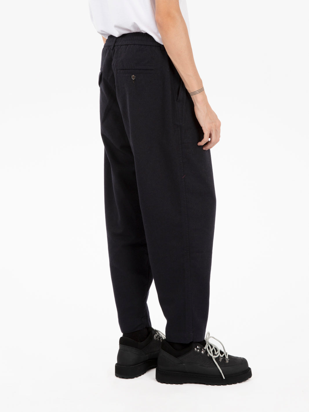 Pleated track pants navy