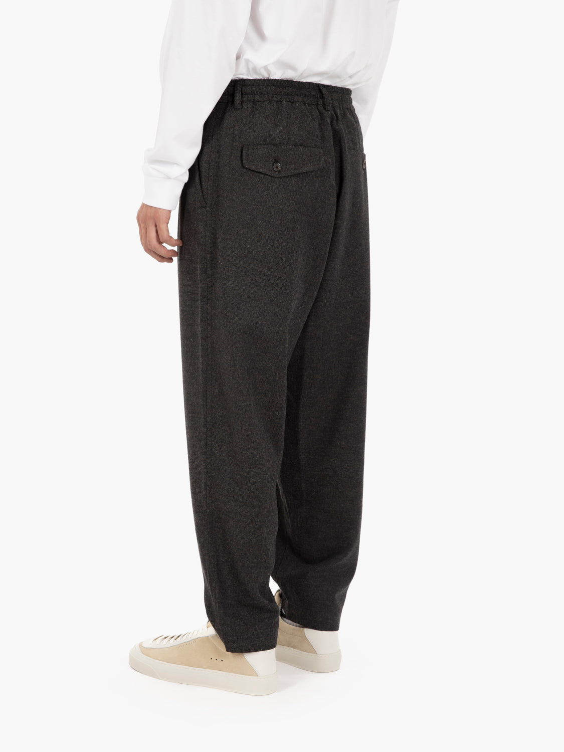 Pleated Track Pant upcycled brown