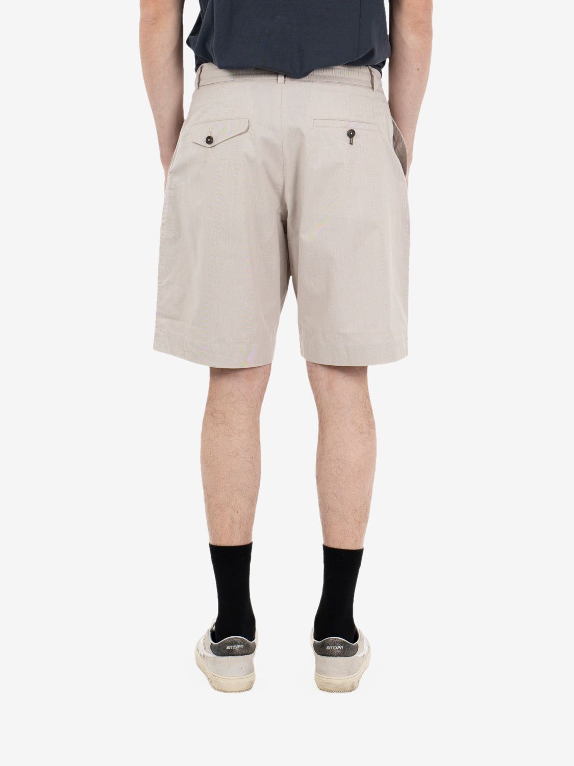Pleated track shorts white / brown