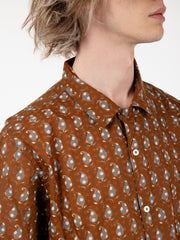 UNIVERSAL WORKS - Road shirt paisley block brown