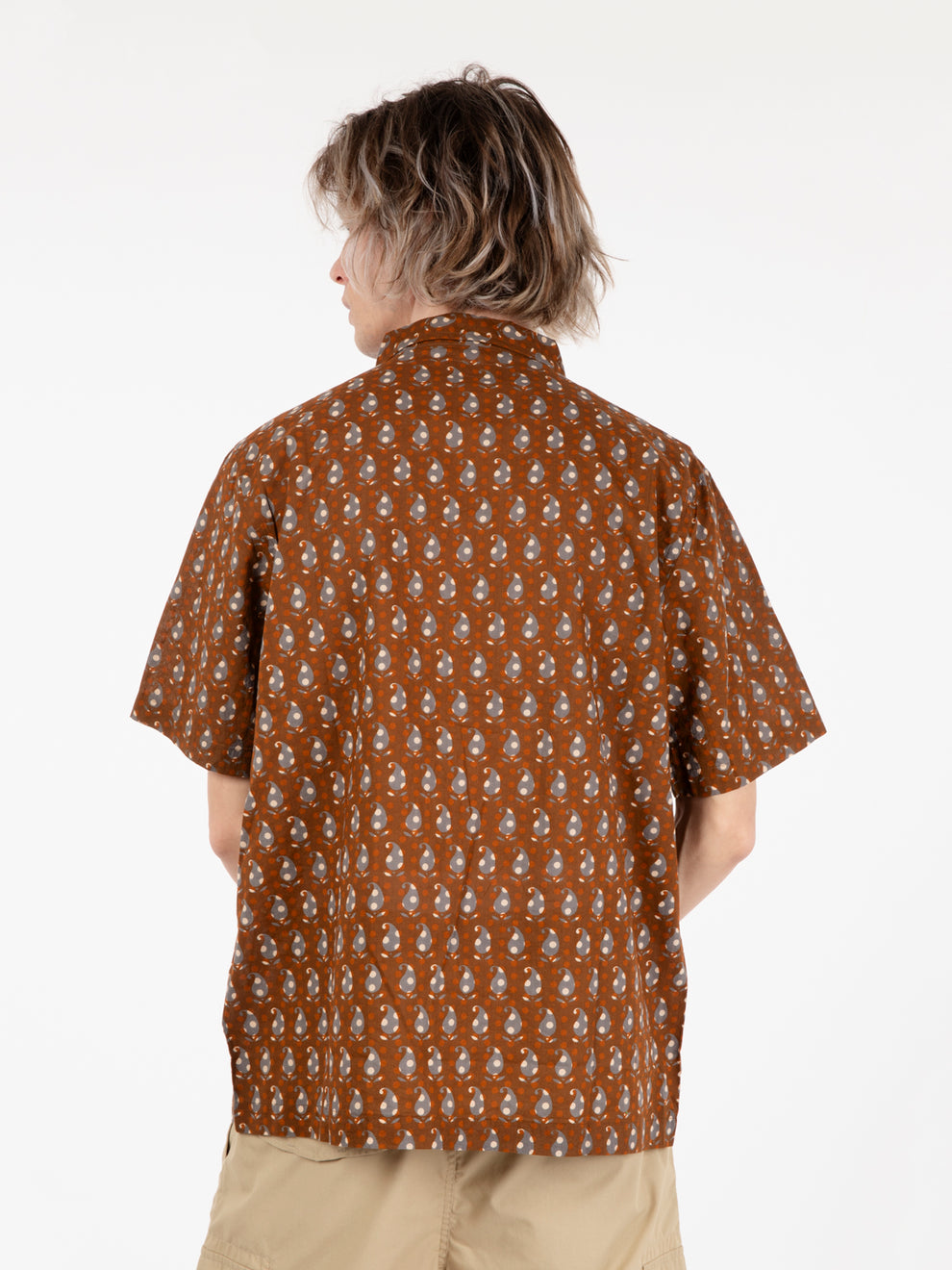 Road shirt paisley block brown
