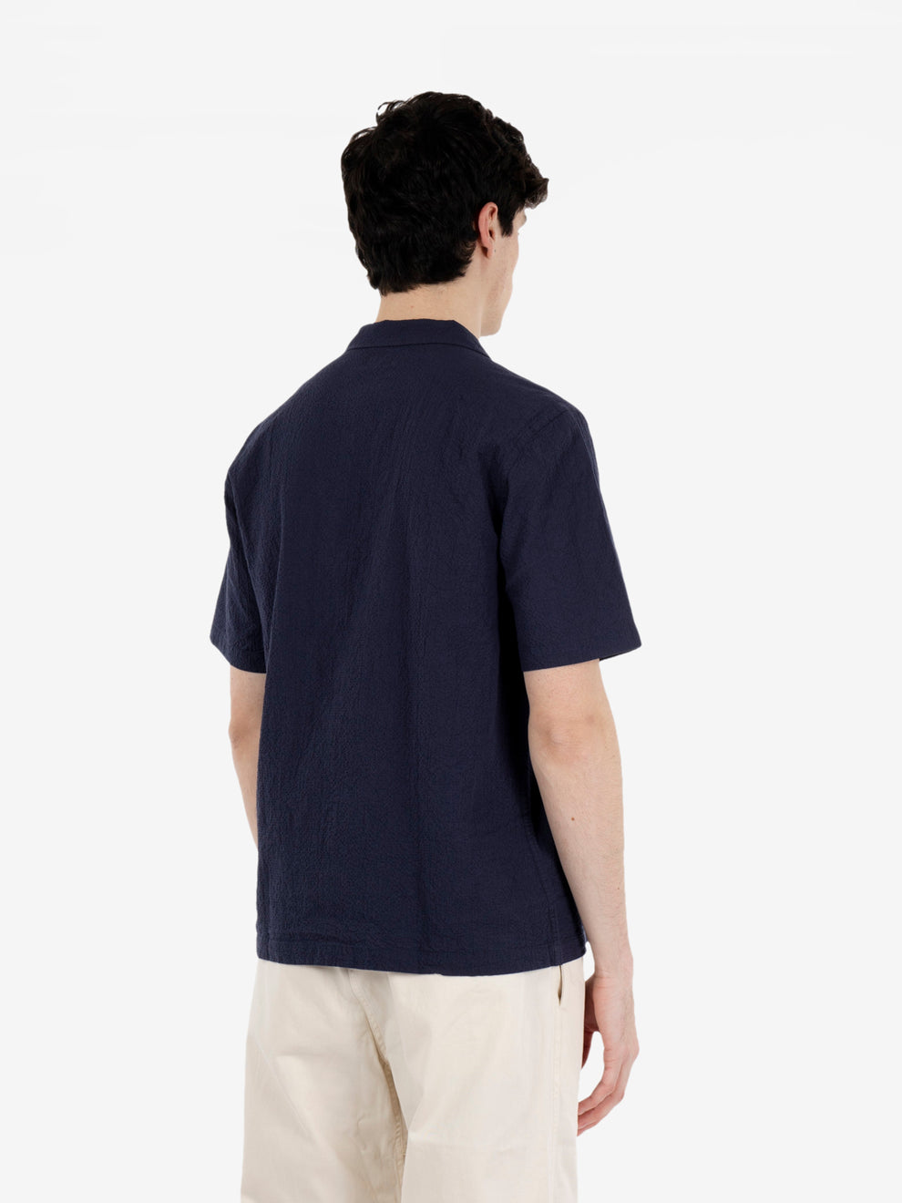Road shirt seersucker shirting navy