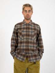 UNIVERSAL WORKS - Sovracamicia work shirt brown check