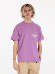 UNIVERSAL WORKS - T-shirt print pocket lilac