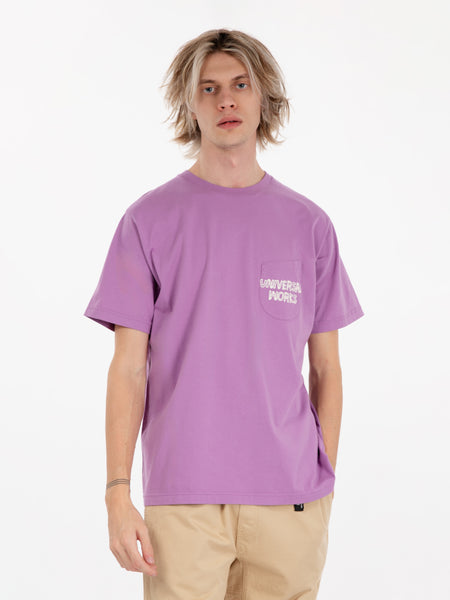 T-shirt print pocket lilac