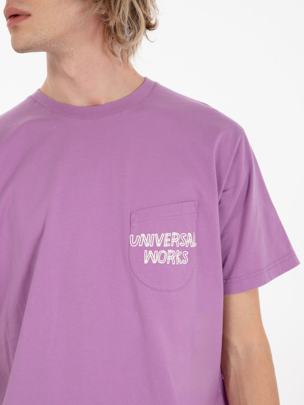 T-shirt print pocket lilac