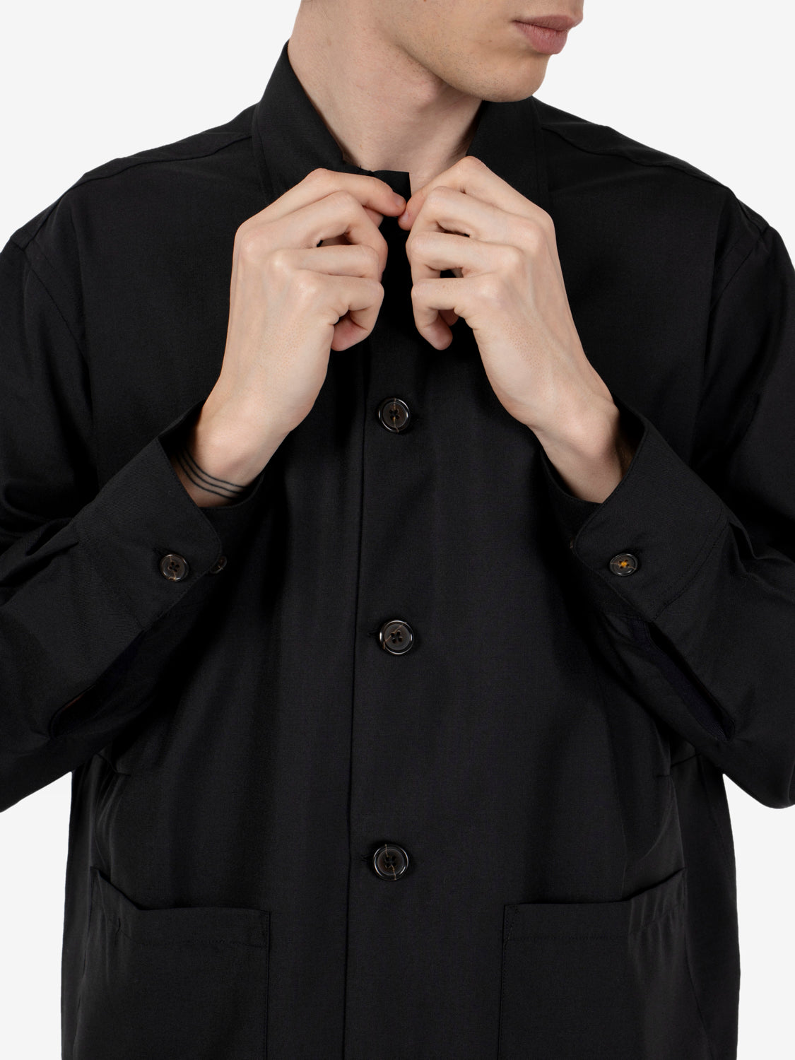 Travail Overshirt tropical suiting black