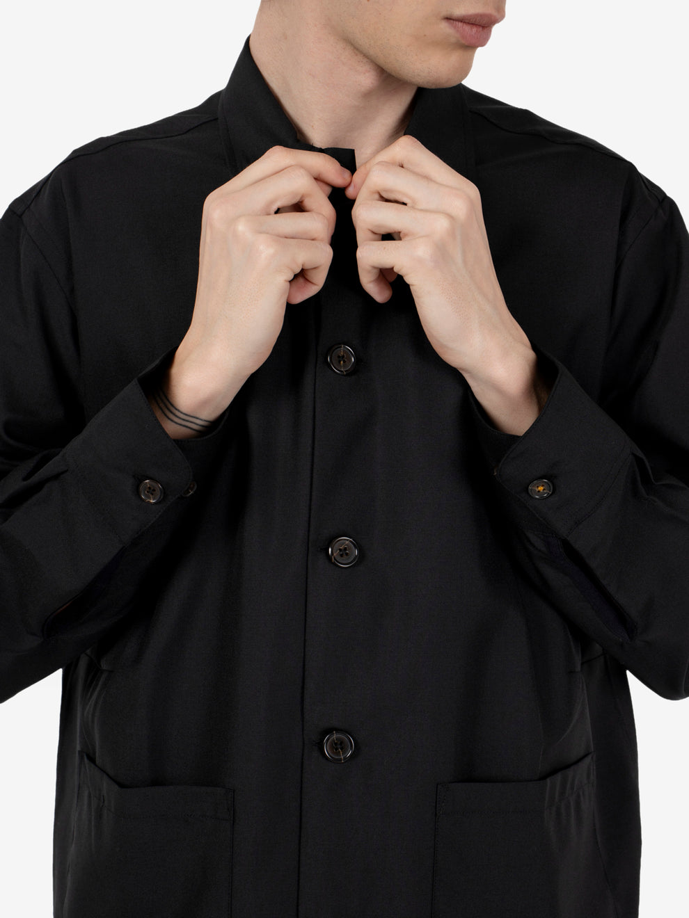 Travail Overshirt tropical suiting black
