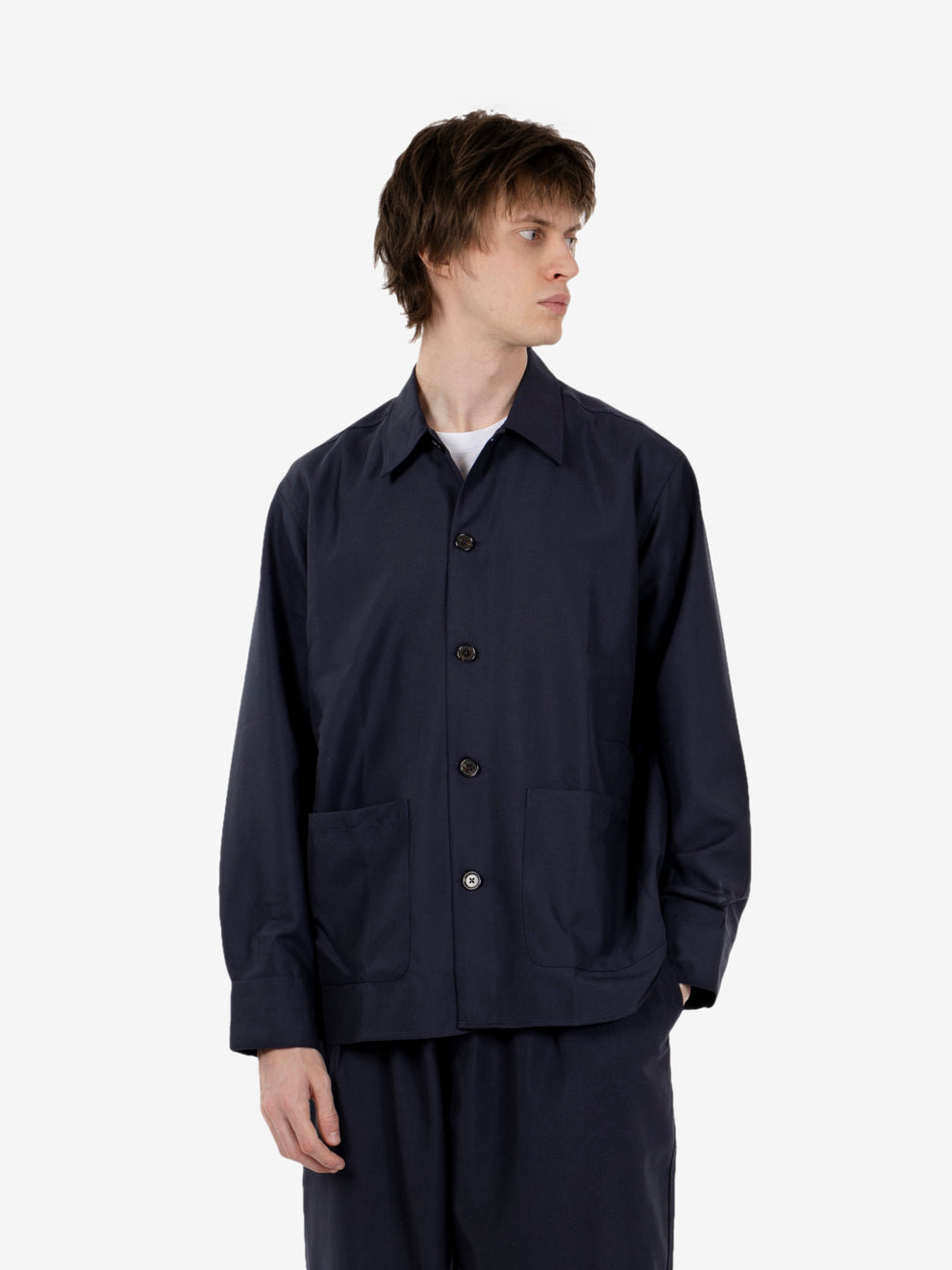 Travail Overshirt tropical suiting navy