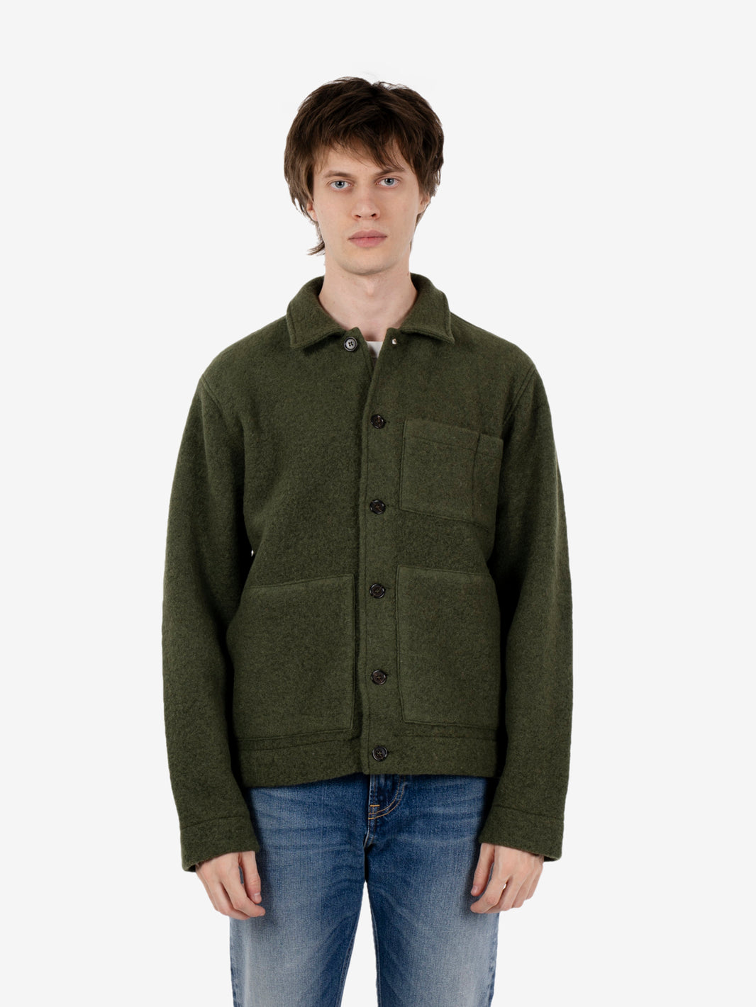 Uniform jacket wool fleece olive