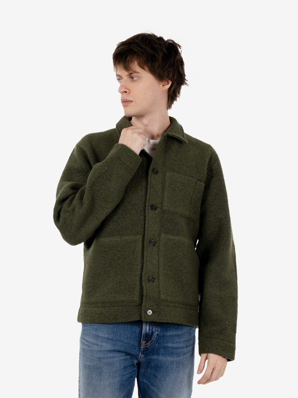 Uniform jacket wool fleece olive
